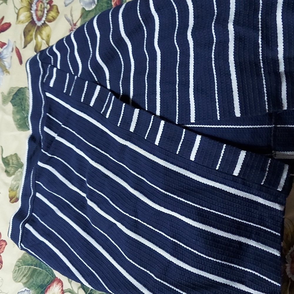 Loft navy and tan skirt